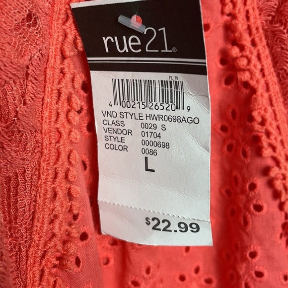 Clover & Scout Handkerchief Halter Top Orange Shirt Size Large - Picture 7 of 9